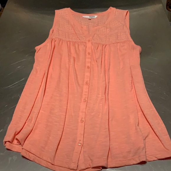 Sonoma Tops - Decorative Bodice Flare Sleeveless Top